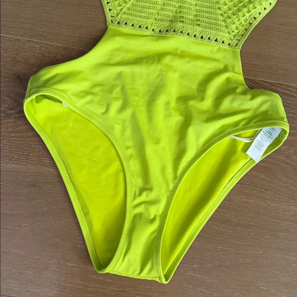 NWT Aerie Crochet Halter Cheeky Cutout One Piece | L